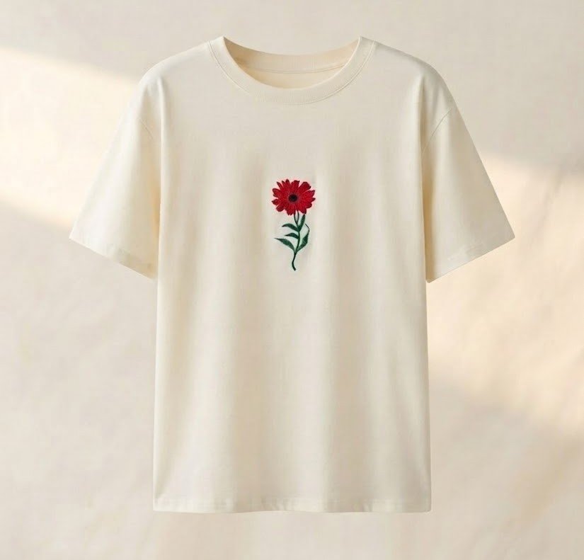 Flow Tshirt White Flower